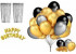 HBD GOLD 2SILVER CURTIAN (50 GOLD BLACK SILVER BALLON)PACK 65. Letter Balloon  (Black, Gold, Silver, Pack of 53)